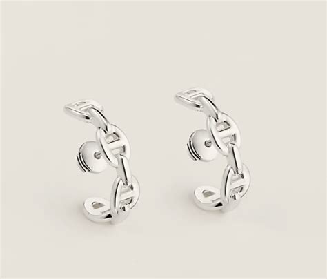 hermes chaine d'ancre earrings silver|Chaine d'ancre Enchainee single ear climber earring.